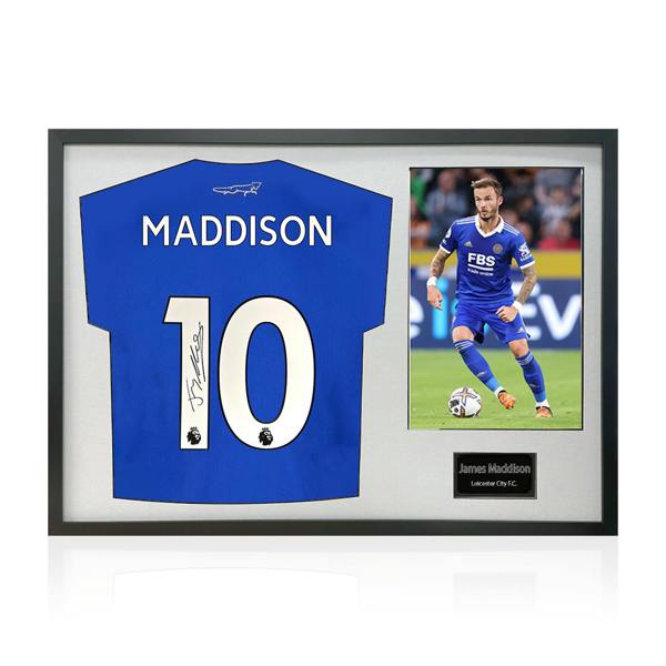 James Maddison Signed Leicester City Shirt Classic Frame