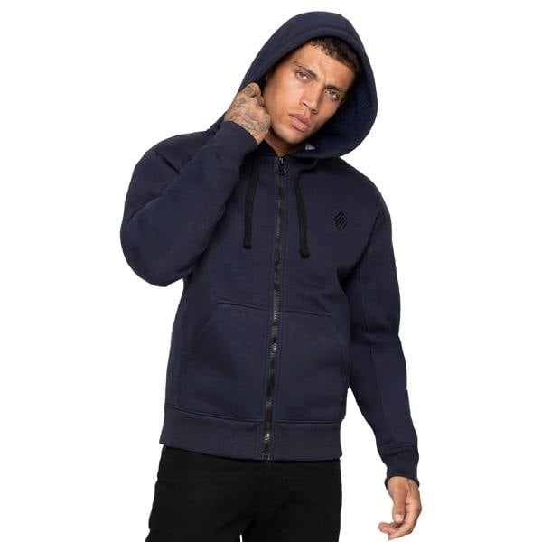 Enzo Mens Sherpa Fleece Lined Hooded Sweatshirt