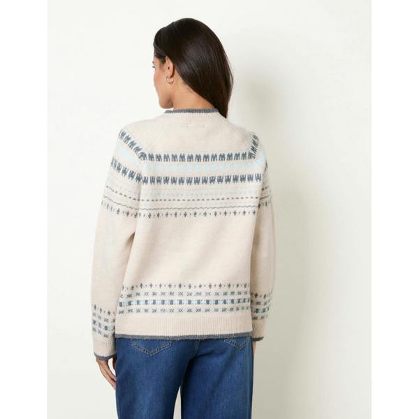 Blue Vanilla Classic Fair Isle-Inspired Cardigan