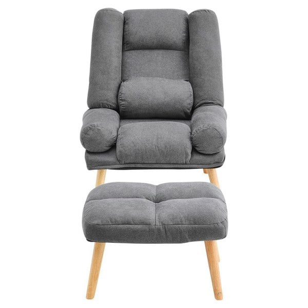 Grey Modern Comfort Adjustable Recliner with Footstool Recliners Living and Home