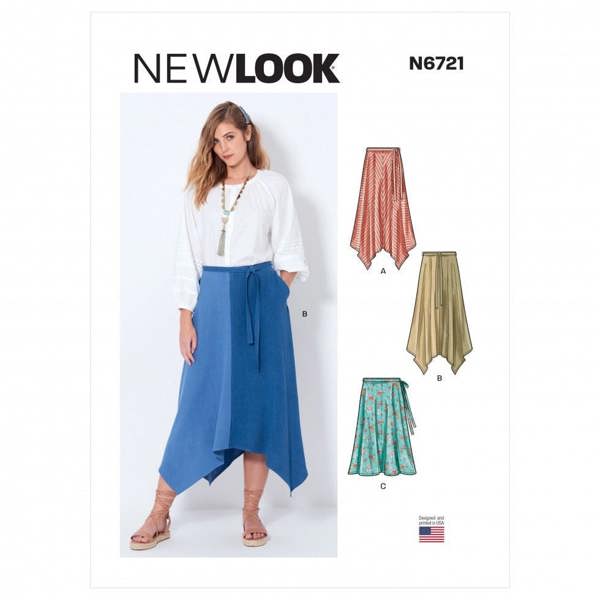 New Look Sewing Pattern 6721, Skirts for Women, A (10-12-14-16-18-20-22) - Intermediate