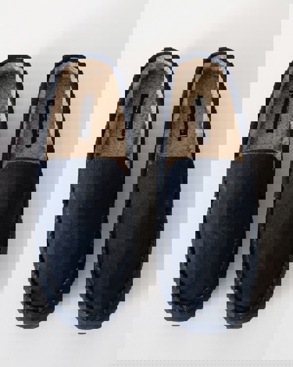 Tommy Hilfiger Suede Hilfiger Mens Driver House Shoes - Desert Sky