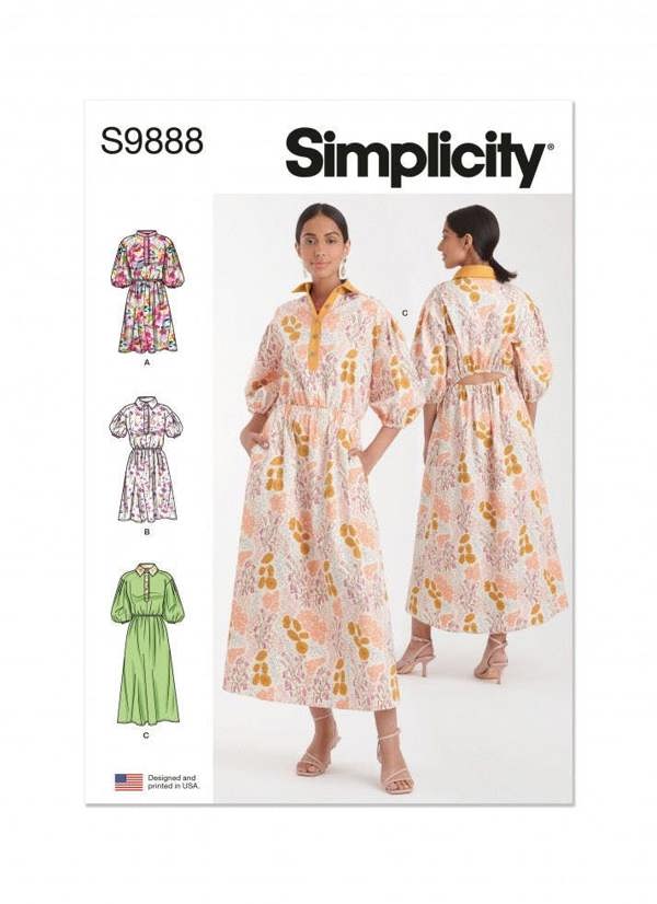 Simplicity Sewing Pattern 9888, Dresses for Women, R5 (14-16-18-20-22) - Intermediate