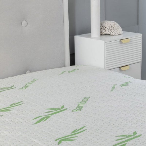Snug City Luxury soft touch bamboo organic waterproof mattress protector with extra deep 16” 40cm elasticated skirt