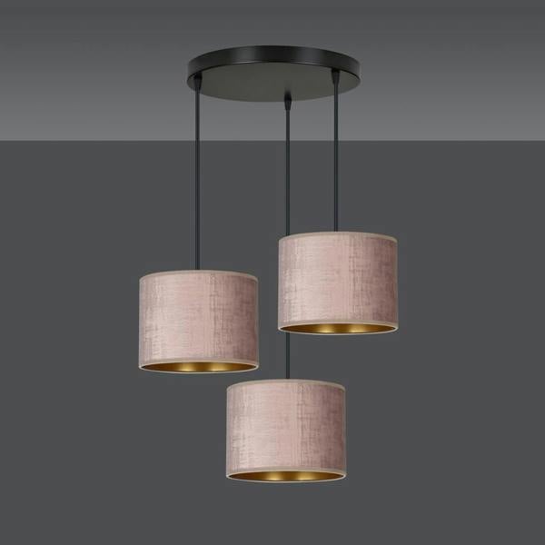 Emibig HILDE Pendant lamp 3 x E27 Black with Pink Shade