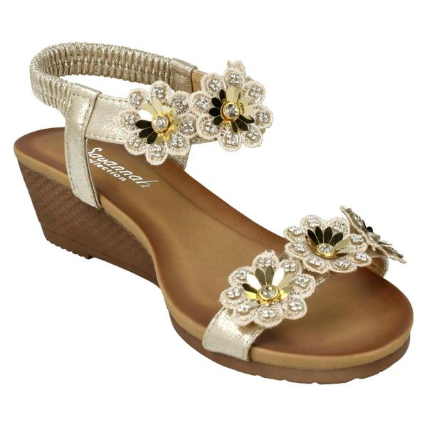 Savannah Ladies Savannah Mid Wedge Sandals