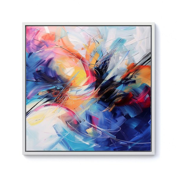 Warren Reed Serene Explosion: Calm Amidst Colours Framed Canvas