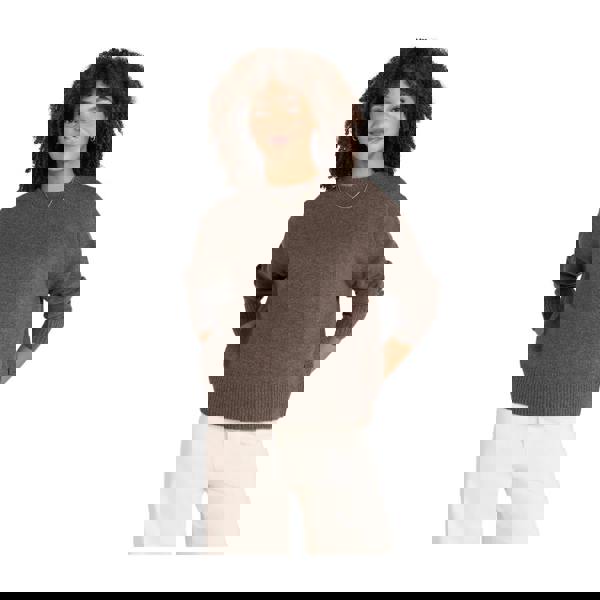 Animal Womens Fluffy Jumper - Brown