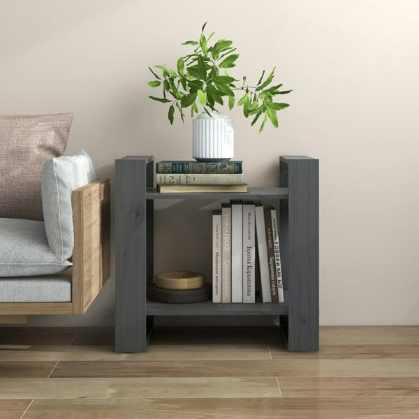 Berkfield Book Cabinet/Room Divider Grey 60x35x57 cm Solid Wood Pine