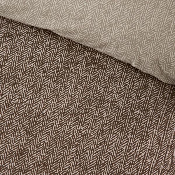 Catherine Lansfield Brushed Herringbone Cotton Reversible Duvet Cover Set Chocolate