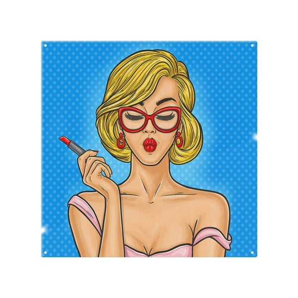 Benjamin Tate Design Pop art illustration woman paints her lips Designer Splash Back