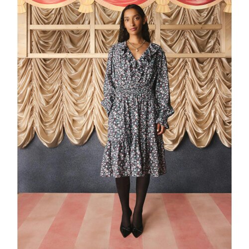 Cath Kidston Womens Floral Smock Panel Mini Dress - Black