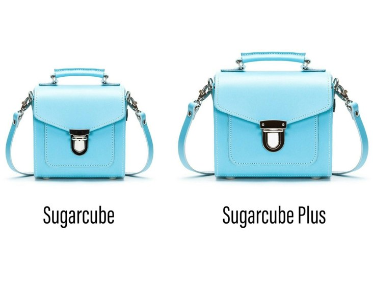 Zatchels Handmade Leather Sugarcube Handbag - Pastel Baby Blue