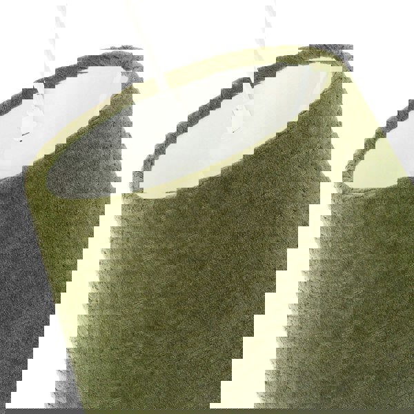 Thick Lined Textured Forest Green Velvet Lamp Shade with Satin Inner Image 4