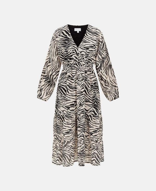 Zebra Chiffon Midi Front