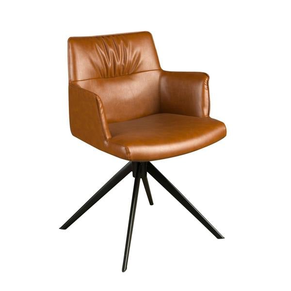 Angel Cerdá Cognac brown leatherette swivel chair 4193