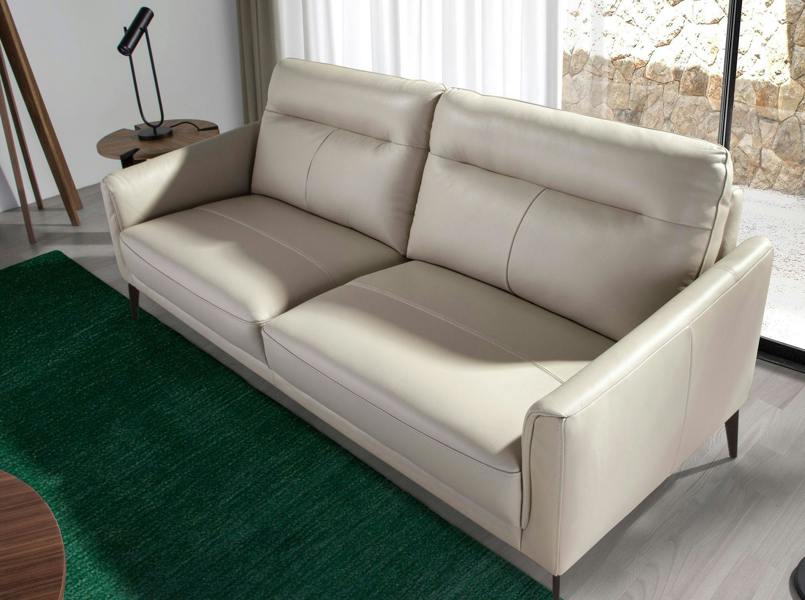 Angel Cerdá Taupe grey leather sofa 6137/6138