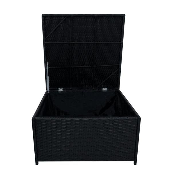 Monstershop 11 Seater Rattan Furniture Set With Firepit – Black