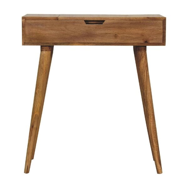Artisan Furniture Solid Wood Mini Oak-ish Dressing Table, 4 Storage Compartments, Brown