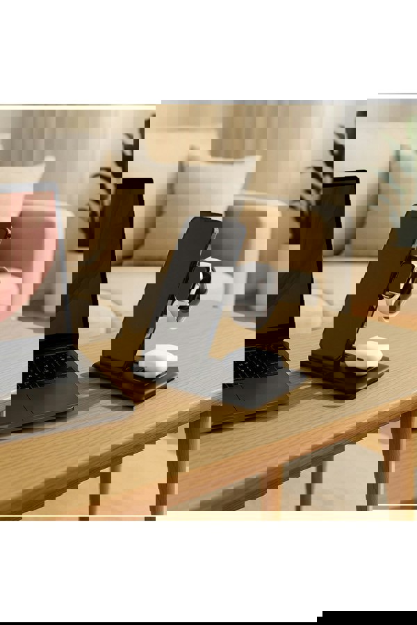 Living and Home 15W 3-in-1 Fast Wireless Charging Station for Apple Devices