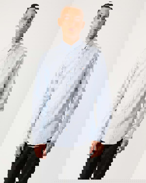 GANT Mens Slim Fit Long Sleeve Oxford Shirt - 455 Light Blue