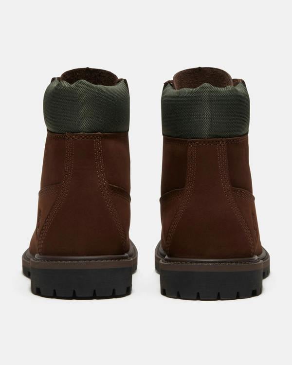 Timberland Womens Premium 6 Inch Waterproof Nubuck Boots - Dark Brown | CHO | Designer Womens Waterproof Boots