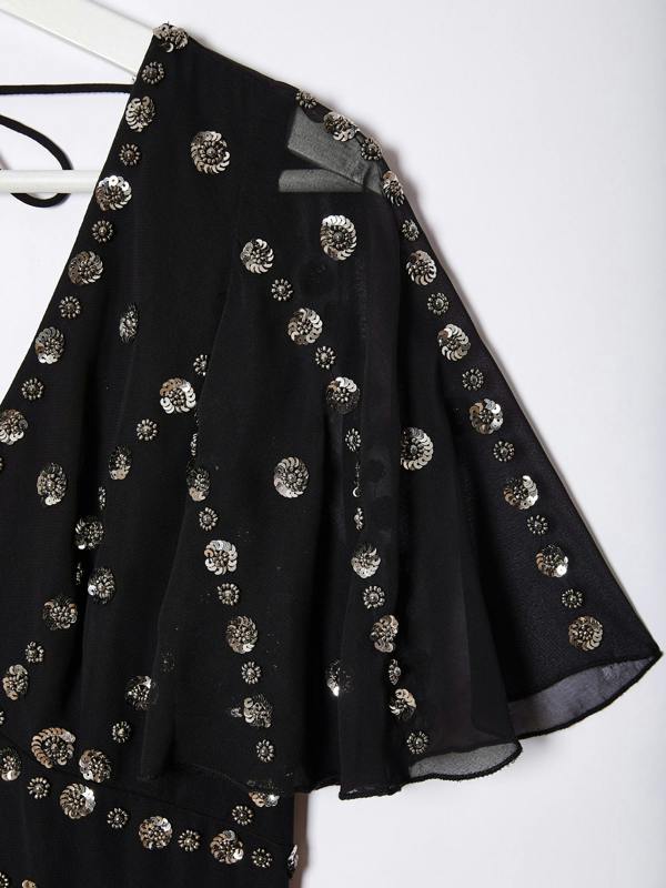Rose & Nancy Rose Black Sequin Maxi Dress