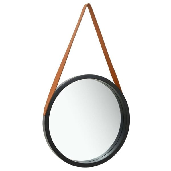 Berkfield Wall Mirror with Strap 50 cm Black