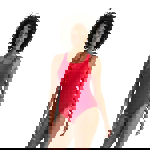 Red Speedo Endurance Plus USA red one-piece swimsuit with racerback