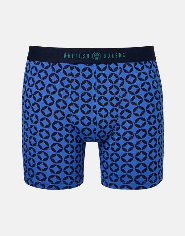 British Boxers Multipack 4 Pairs of Men's Bamboo Stretch Trunks – Minimalist Geometric