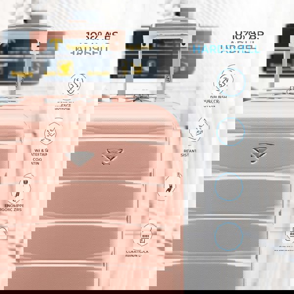 Flight Knight Set of 4 Hard Suitcases Cabin & Hold Luggage - EasyJet, British Airways, Ryanair, Jet2