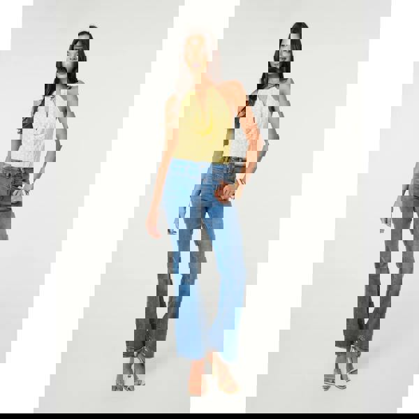 Pink Vanilla Lace Bodysuit With Halter Gold Trim