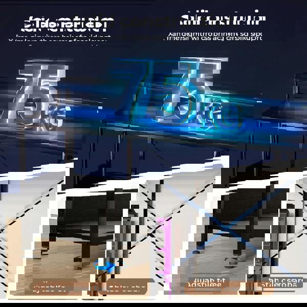 Levede Gaming Desk Computer Table with Monitor Shelf Power Outlets RGB Light