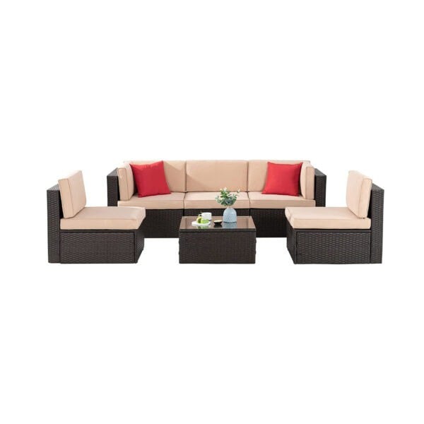 Leaper 5 Seat Garden Patio Rattan Furniture Sofa Set