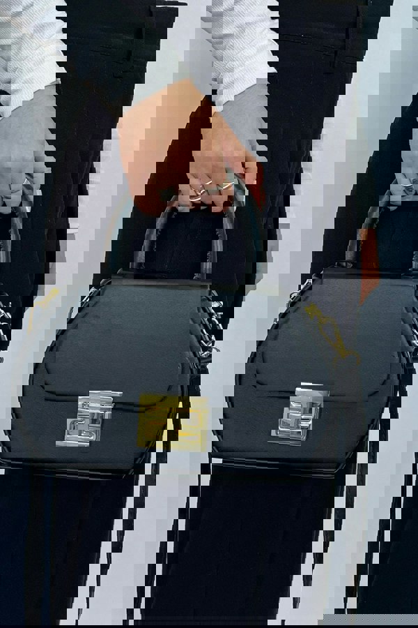 SVNX Hard Grab Bag in Black with Gold Hardware