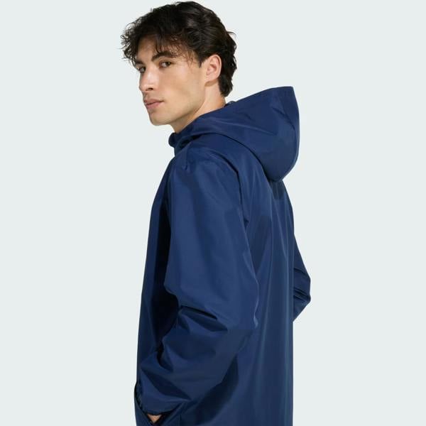 Adidas Mens Entrada 26 All Weather Rain Jacket Waterproof Coat Navy JZ9102