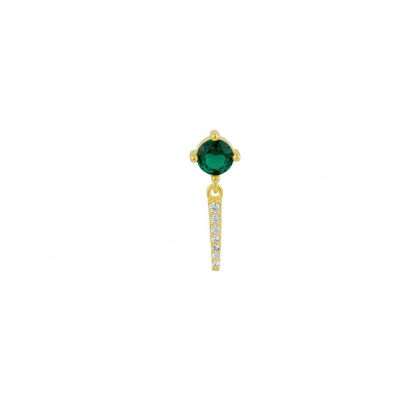 Spero London Sterling Silver Green Gemstone Spike Charm Sodalite Single Earring