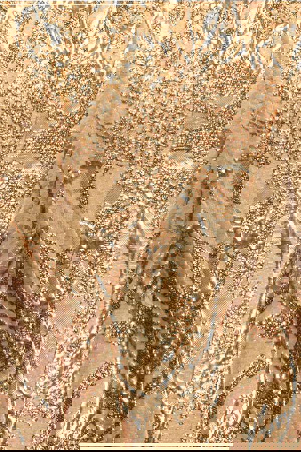 Sleeveless Jacquard Lace Up Back Corset - Gold T265