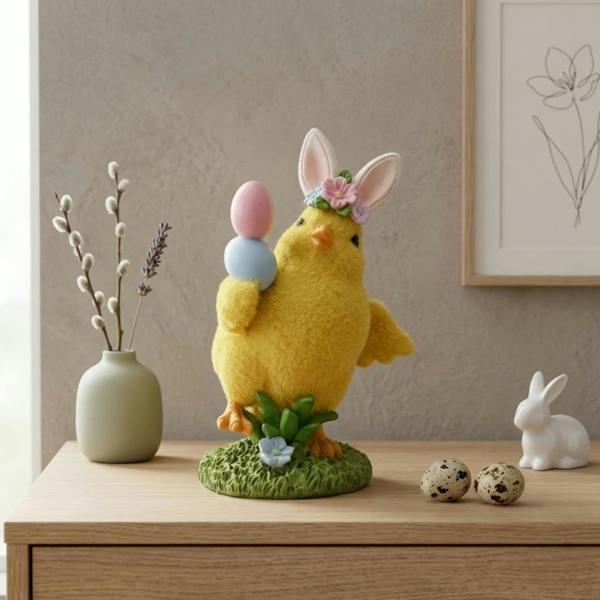 Garden Greatness Springtime Fluffy Easter Chick Eggs Ornament