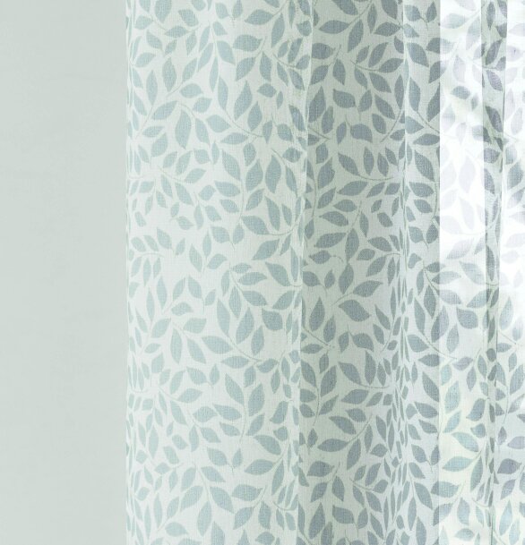 Tyrone Textiles Leaf Print Linen-Look Voile Panel - Pair