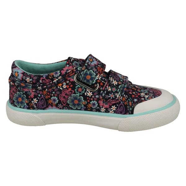 Start-rite Girls Startrite Machine Washable Floral Detailed Canvas Shoe Garden