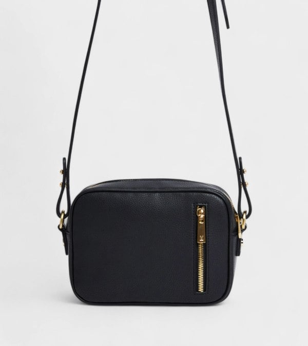 Votch Silvie Vegan Bio-Based Bamboo Dual-Look Bamboo Crossbody Bag in Black