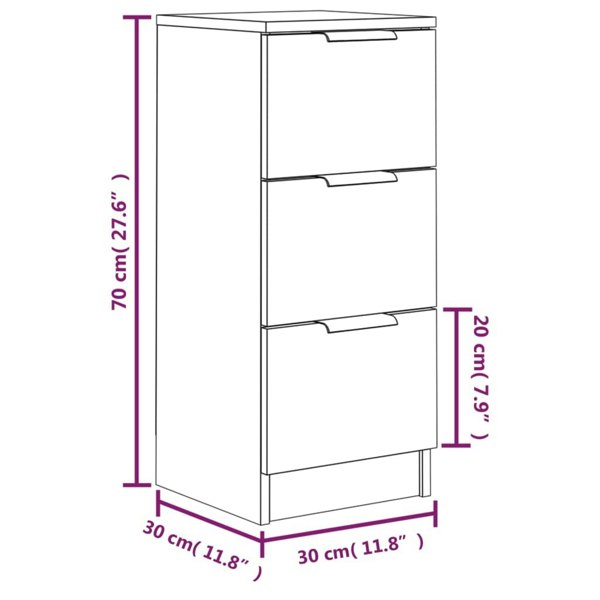 Berkfield Sideboards 2 pcs Grey Sonoma 30x30x70 cm Engineered Wood