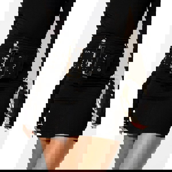 Pink Vanilla Denim Belted Mini Skirt