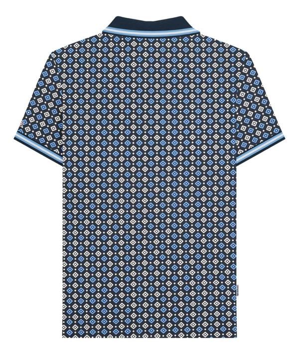 Lambretta All Over Geometric Mens Smart Classic Retro Polo Shirt
