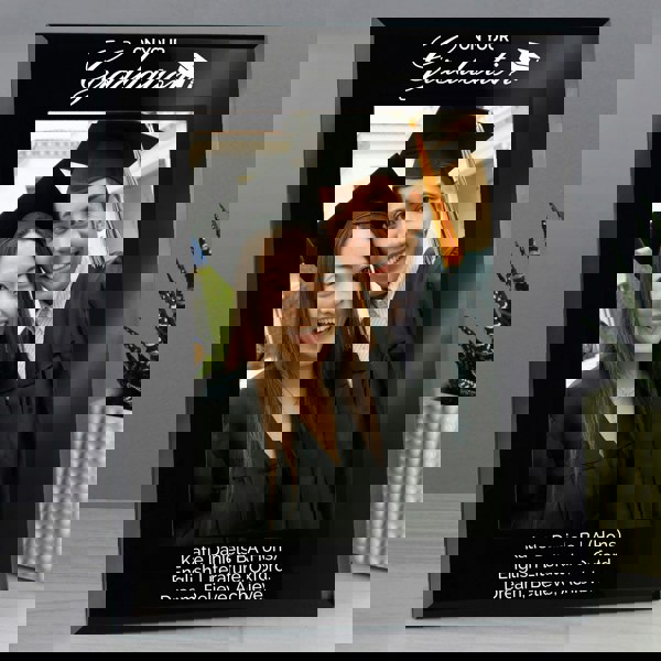 Personalised Memento Company Personalised Graduation Black Glass 5x7 Photo Frame