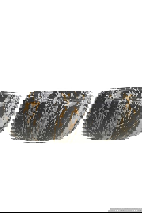 Living and Home Modern Above Counter Oval Marble Bathroom Vessel Sink