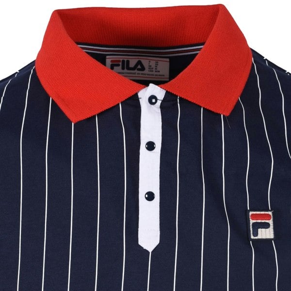 Fila BB1 Classic Striped Polo Shirt Fila Navy/Fila Red