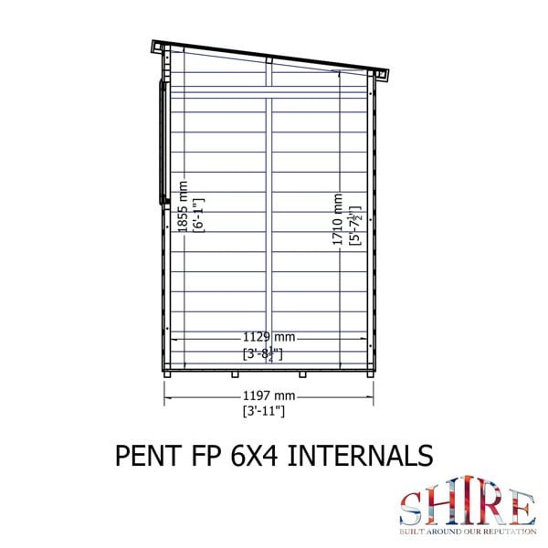Shire Pent 6x4 12mm interlock Clad wooden Shed - Best Shed