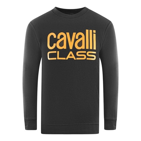 Cavalli Class Bold Brand Logo Sweatshirt - Black